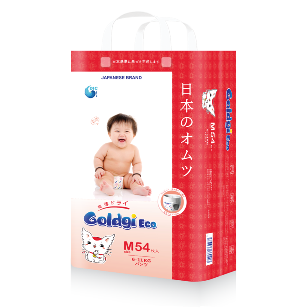Bỉm Goldgi ECO quần M54 (6-11kg)